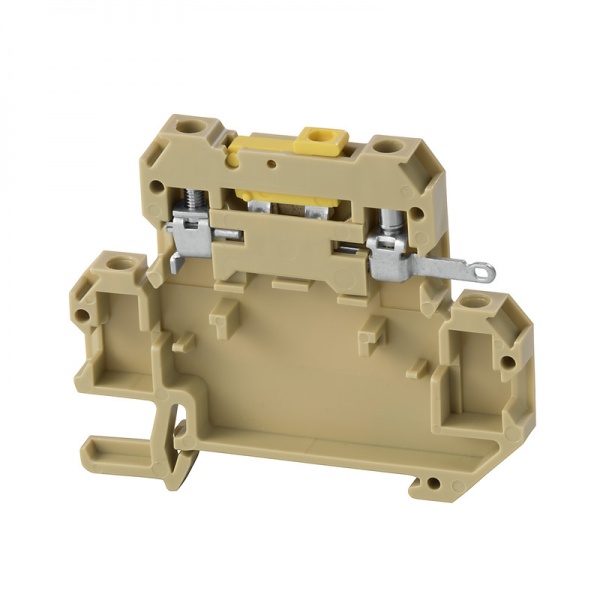 1308260000 WEIDMULLER Клемма для проведения проверок, Винтовое соединение, 4 mm², 400 V, 10 A, поворотный, Поперечное разделение: без, TS 35, бежевый/желтый