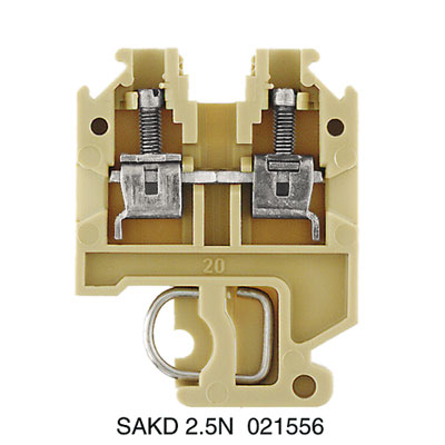 0215560000 WEIDMULLER Проходная клеммная колодка, Винтовое соединение, 2.5 mm², 500 V, 24 A, Количество соединений: 2