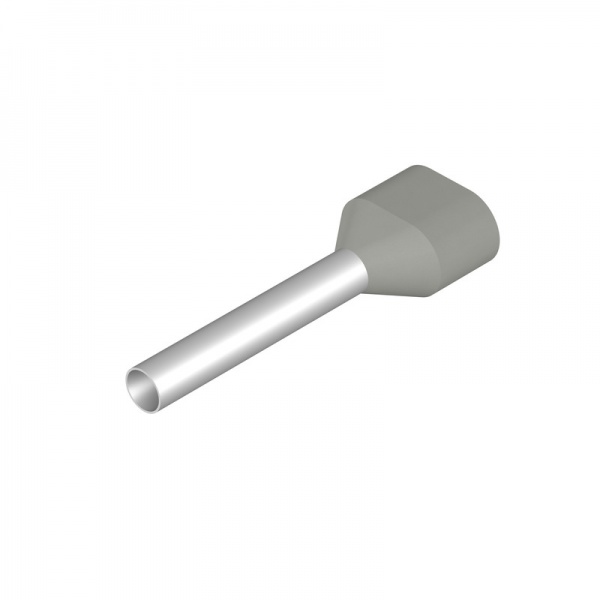 9037660000 WEIDMULLER Кабельный наконечник, Двойной наконечник, 2.5 mm², Длина зачистки изоляции: 21 mm, серый