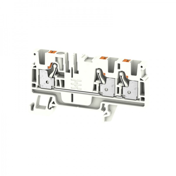 2051370000 WEIDMULLER Проходная клеммная колодка, PUSH IN, 4 mm², 800 V, 32 A, Количество соединений: 3