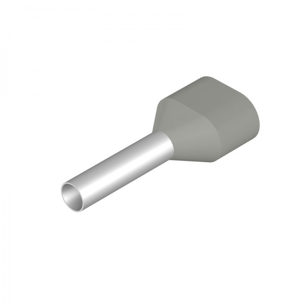 9005150000 WEIDMULLER Кабельный наконечник, Двойной наконечник, 2.5 mm², Длина зачистки изоляции: 15 mm, серый