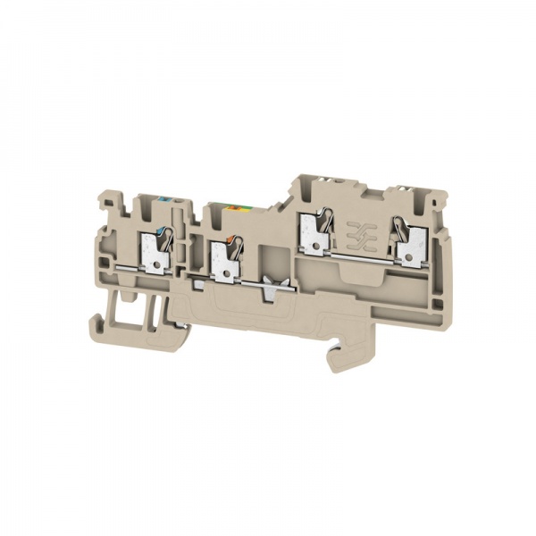 1992250000 WEIDMULLER Клемма пускателя/исполнительного устройства, PUSH IN, 1.5 mm², 250 V, 13.5 A, Количество соединений: 4, Темно-бежевый