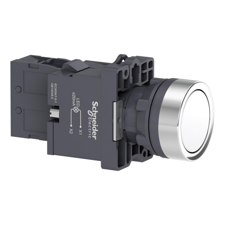 XA2EW31M1 Schneider Electric КНОП.СПОДСВ.,СLED,220В.,БЕЛАЯ,1НO