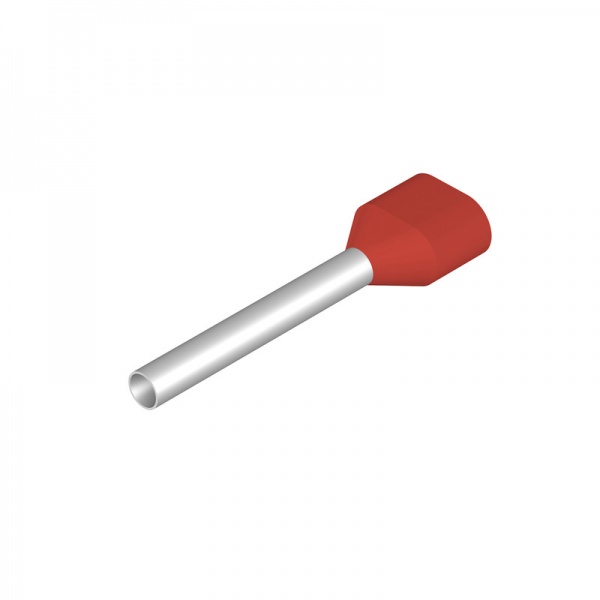 9037310000 WEIDMULLER Кабельный наконечник, Двойной наконечник, 1.5 mm², Длина зачистки изоляции: 21 mm, красный