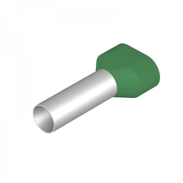 9037370000 WEIDMULLER Кабельный наконечник, Двойной наконечник, 16 mm², Длина зачистки изоляции: 29 mm, зеленый