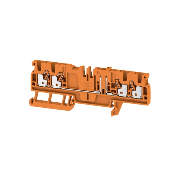 1989880000 WEIDMULLER Клемма для проведения проверок, PUSH IN, 2.5 mm², 500 V, 20 A, поворотный, Поперечное разделение: без, встроенное испытательное гнездо: Да, TS 35, ора