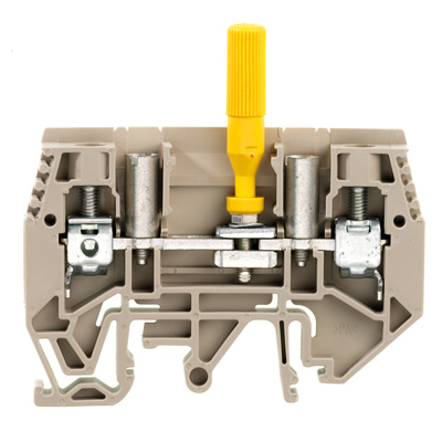 1938820000 WEIDMULLER Клемма для проведения проверок, Винтовое соединение, 6 mm², 630 V, 41 A, скользящий, Поперечное разделение: без, встроенное испытательное гнездо: Да,