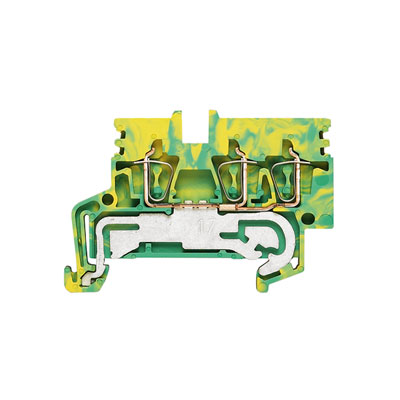 1933770000 WEIDMULLER Клемма защ. заземления (PE), Пружинное соединение, 2.5 mm², 800 V, Количество соединений: 3, Количество уровней: 1, зеленый/желтый