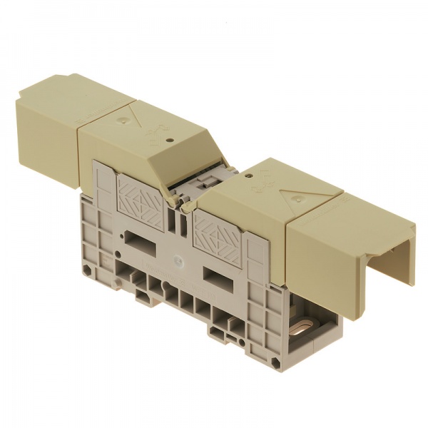 1857540000 WEIDMULLER Болтовая клемма, Болтовое соединение, 120 mm², 1000 V, 269 A, Количество соединений: 2, M 12, TS 35, Темно-бежевый