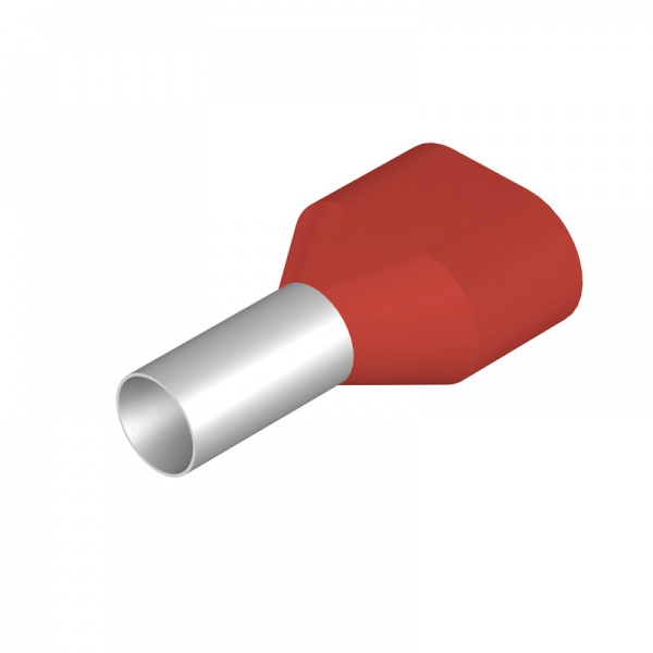 9004710000 WEIDMULLER Кабельный наконечник, Двойной наконечник, 10 mm², Длина зачистки изоляции: 17 mm, красный