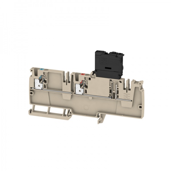 2460120000 WEIDMULLER Клемма с предохранителем, со светодиодом, PUSH IN, 4 mm², 250 V, 6.3 A, G-предохранитель 5 x 20, Темно-бежевый