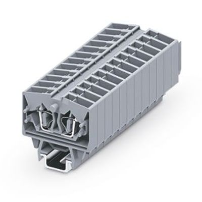 Клемма миниатюрная, CAGE CLAMP на малую DIN рейку (15), под штекер, 2-проводная, 2.5мм²,  оранж.