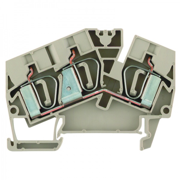 1771410000 WEIDMULLER Проходная клеммная колодка, Пружинное соединение, 6 mm², 800 V, 41 A, Количество соединений: 3
