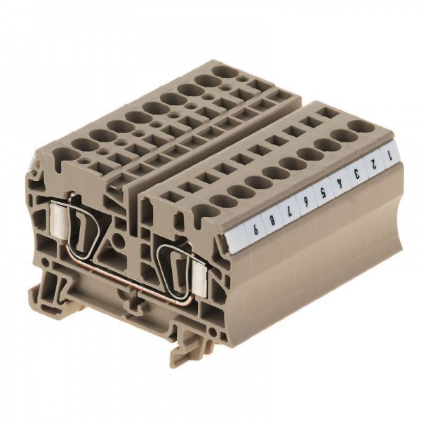 1651900000 WEIDMULLER Проходная клеммная колодка, Пружинное соединение, 4 mm², 800 V, 32 A, Количество соединений: 2