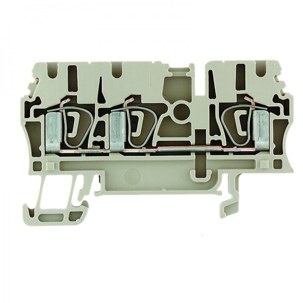 1608540000 WEIDMULLER Проходная клеммная колодка, Пружинное соединение, 2.5 mm², 800 V, 24 A, Количество соединений: 3
