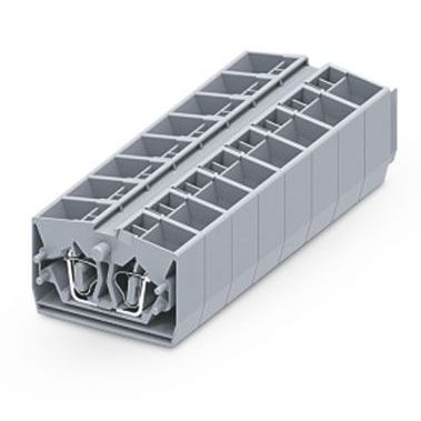Клемма миниатюрная, CAGE CLAMP на DIN рейку, под штекер, 4-проводная, 2.5мм², зелён.