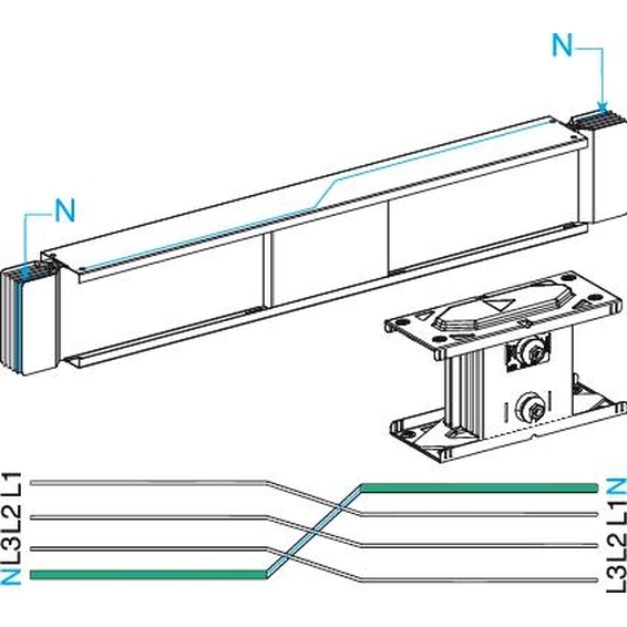 KTA1250TN410 Schneider Electric СЕКЦИЯ ПЕРЕХОДА НЕЙТРАЛИ, 3L+N+PE, Al, 1250А