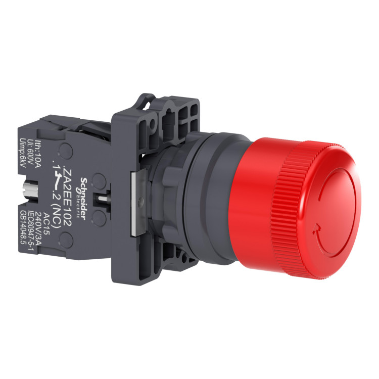 XA2ES442 Schneider Electric КН.АВ.ОСТ.,ВОЗВ.ПОВОР.,30ММ,КРАС.,1НЗ