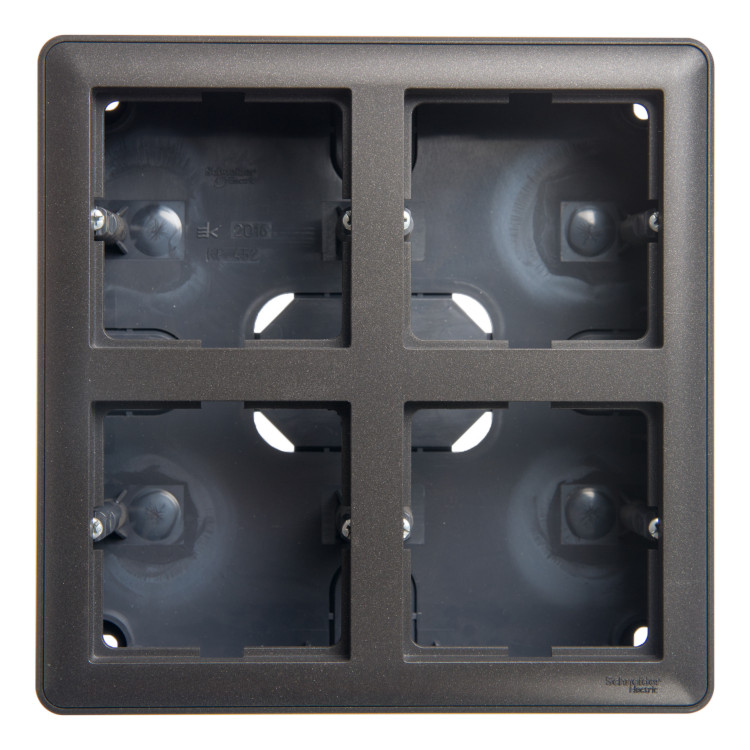 KP-452-68 Schneider Electric W59 КОРОБКА подъемная для наружного монтажа с рамкой 4-местная, ЧЕРНЫЙ БАРХАТ