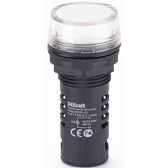 25121DEK DEKraft Лампа комм. ADDS 22 мм LED бел. 220В AC/DC ЛK-22