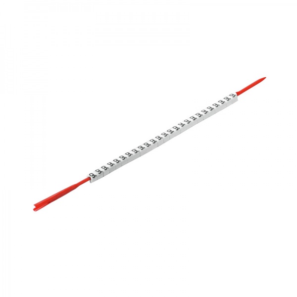0560001530 WEIDMULLER Сердечник для монтажа маркировки, 1.3 - 3 mm, 3.4 mm, Напечатанные символы: Цифры, 9, белый