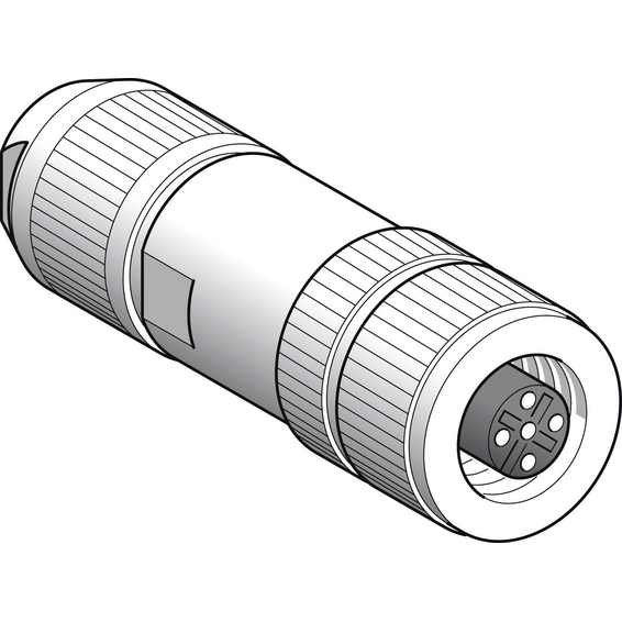 XZCC12FDB50R Schneider Electric КОННЕКТОР ЭКРАНИРОВАННЫЙ ПРЯМОЙ, М12, 5 PIN, РОЗЕТКА,
