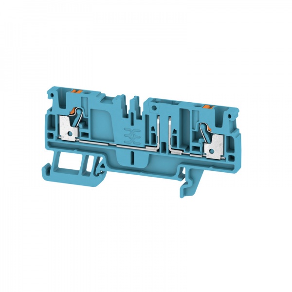 2430040000 WEIDMULLER Клемма для проведения проверок, PUSH IN, 2.5 mm², 500 V, 20 A, Поперечное разделение: без, встроенное испытательное гнездо: Да, TS 35, синий