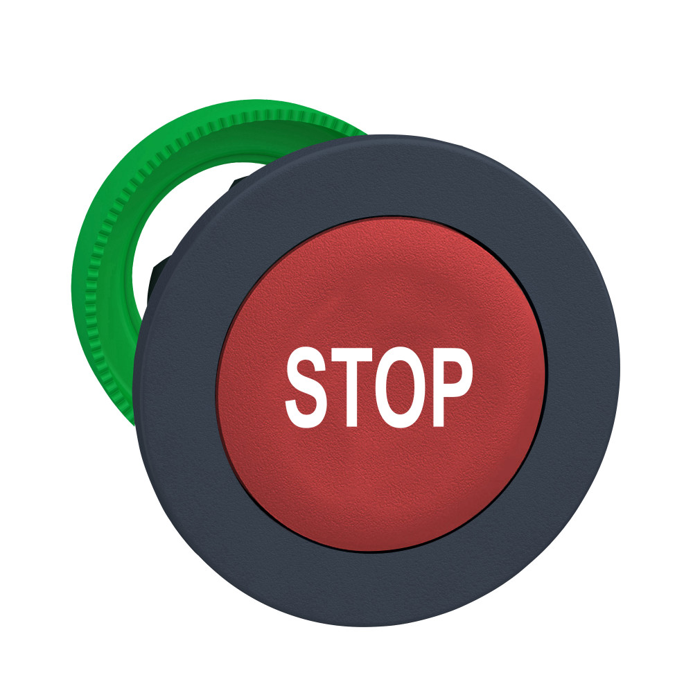 ГОЛОВКА ДЛЯ КНОПКИ 22ММ С ВОЗВРАТОМ, КРАС, ЗАПОДЛИЦО, ПЛАСТИК, МАРКИРОВКА "STOP"