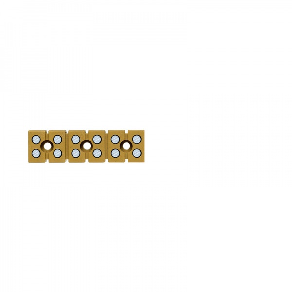 7906150000 WEIDMULLER Одно- и многоконтактная клеммная колодка, Винтовое соединение, 2.5 mm², 400 V, 24 A, Количество полюсов: 6, 54.25 mm, Умеренно желтый