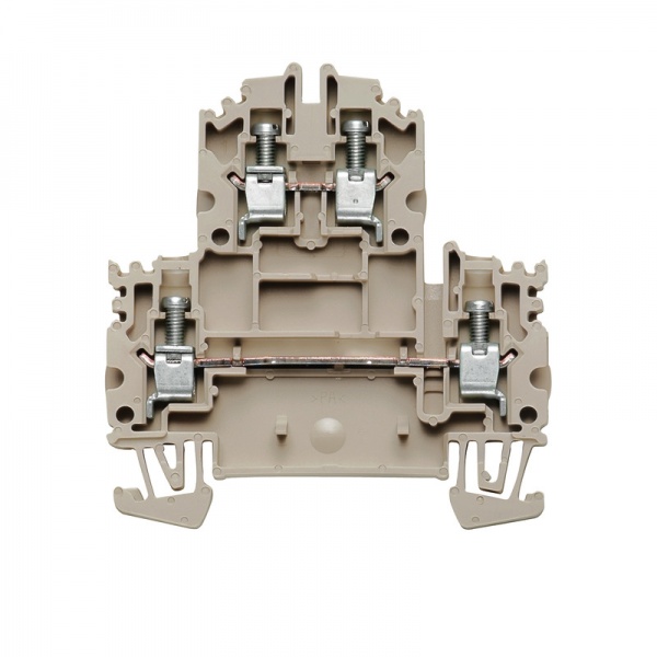 1041900000 WEIDMULLER Многоуровневая модульная клемма, Винтовое соединение, 4 mm², 800 V, 32 A, Количество уровней: 2, Темно-бежевый