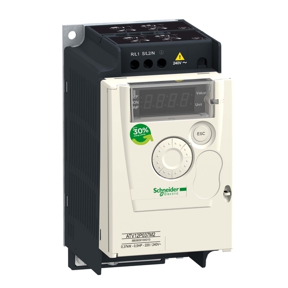 ATV12P037F1 Schneider Electric ПРЕОБР ЧАСТОТЫ ATV12 0.37КВТ 120В 1Ф