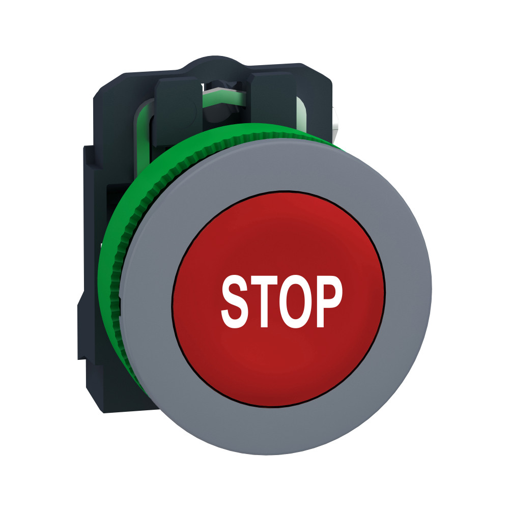 КНОПКА 22ММ КРАСНАЯ С ВОЗВРАТОМ, МОНТАЖ ЗАПОД, 1НО, ПЛАСТИК, МАР-КА "STOP" C0