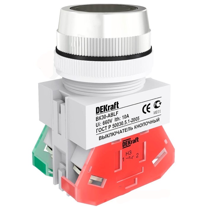 25042DEK DEKraft Выкл. кноп. ABLF 30 мм Цвет:ЧЕРНЫЙ 220В ВK-30