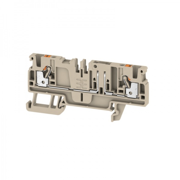 1989930000 WEIDMULLER Клемма для проведения проверок, PUSH IN, 2.5 mm², 500 V, 20 A, Поперечное разделение: без, встроенное испытательное гнездо: Да, TS 35, Темно-бежевый