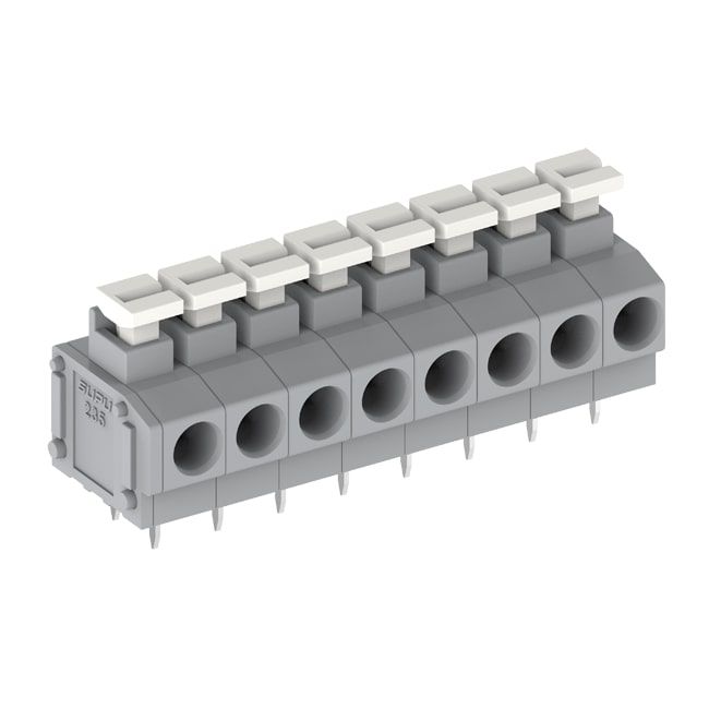 Клемма PCB, 4 контактов, шаг 5.0/5.08мм,  сер.