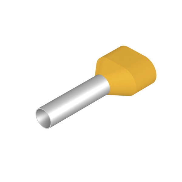 9037560000 WEIDMULLER Кабельный наконечник, Двойной наконечник, 6 mm², Длина зачистки изоляции: 24 mm, желтый