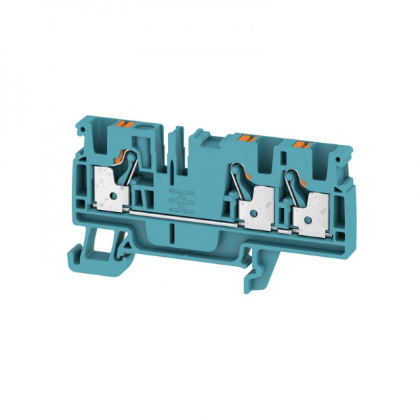 2051280000 WEIDMULLER Проходная клеммная колодка, PUSH IN, 4 mm², 800 V, 32 A, Количество соединений: 3