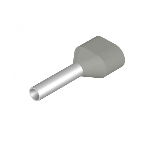 9037410000 WEIDMULLER Кабельный наконечник, Двойной наконечник, 0.75 mm², Длина зачистки изоляции: 11 mm, серый