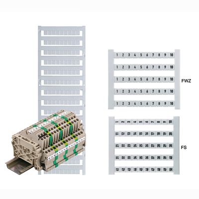 0468660201 WEIDMULLER Маркировка клемм, Шаг в мм: 6.00, Напечатанные символы: Цифры, горизонтально, белый