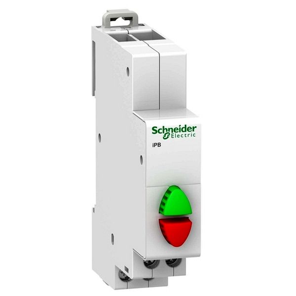 A9E18034 Schneider Electric КНОПКА УПРАВЛЕНИЯ iPB КРАСНАЯ/ЗЕЛЕНАЯ 1НЗ/1НО (max 72)