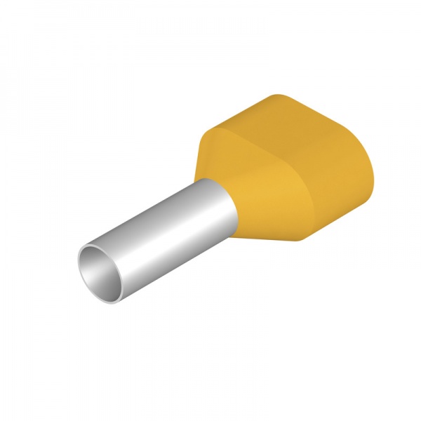 9037550000 WEIDMULLER Кабельный наконечник, Двойной наконечник, 6 mm², Длина зачистки изоляции: 20 mm, желтый