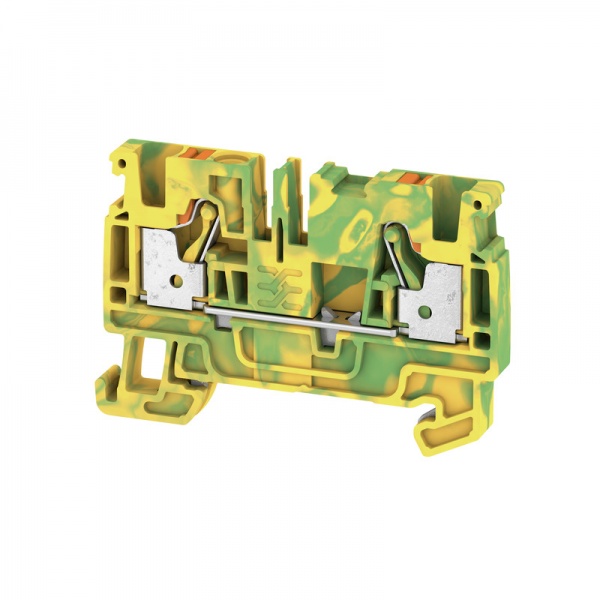 2051360000 WEIDMULLER Клемма защ. заземления (PE), PUSH IN, 4 mm², 800 V, Количество соединений: 2, Количество уровней: 1, зеленый/желтый, оранжевый