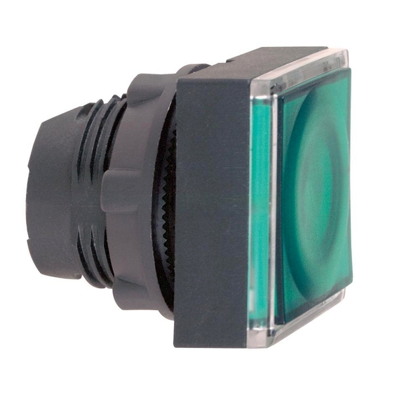 ZB5CH333 Schneider Electric ГОЛОВКА ДЛЯ КНОПКИ С ПОДСВ.,КВАДРАТ., ЗЕЛЕН., С ФИКСАЦ., HARMONY XB5