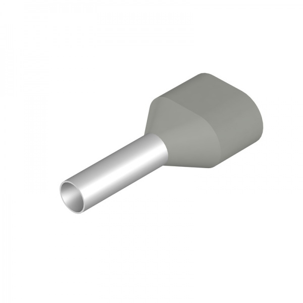 9018580000 WEIDMULLER Кабельный наконечник, Двойной наконечник, 2.5 mm², Длина зачистки изоляции: 13 mm, серый