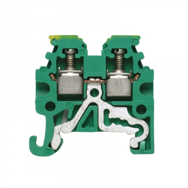 1798460000 WEIDMULLER Клемма защ. заземления (PE), Винтовое соединение, 1.5 mm², 400 V, Количество соединений: 2, Количество уровней: 1, зеленый/желтый