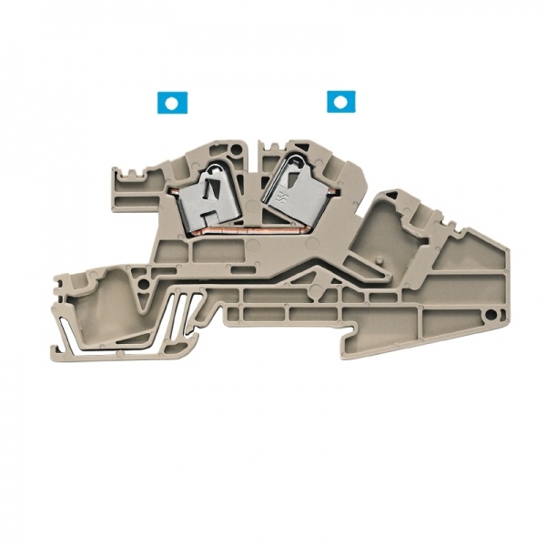 1847620000 WEIDMULLER Клеммная колодка многоуровневой установки, PUSH IN, 4 mm², 400 V, 32 A, Количество соединений: 2, Количество уровней: 2, Темно-бежевый