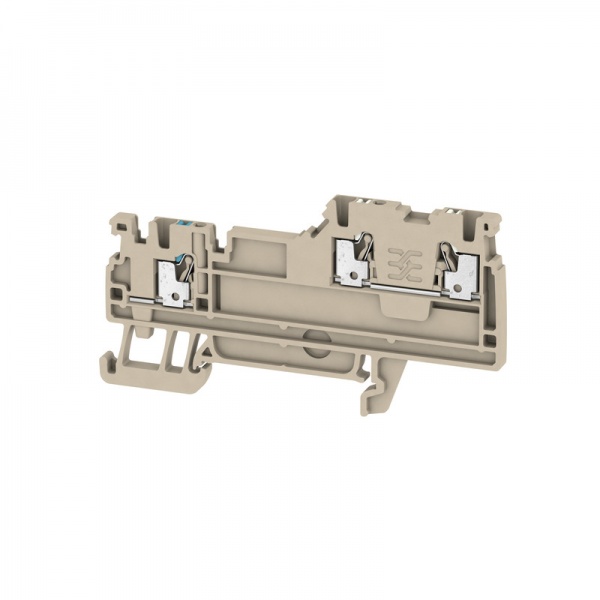1992240000 WEIDMULLER Клемма пускателя/исполнительного устройства, PUSH IN, 1.5 mm², 250 V, 13.5 A, Количество соединений: 3, Темно-бежевый