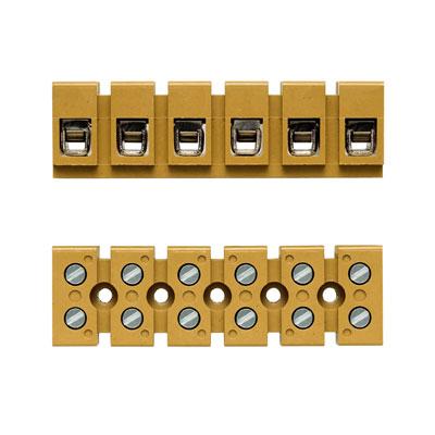 7906260000 WEIDMULLER Одно- и многоконтактная клеммная колодка, Винтовое соединение, 6 mm², 690 V, 41 A, Количество полюсов: 6, 23 mm, Умеренно желтый