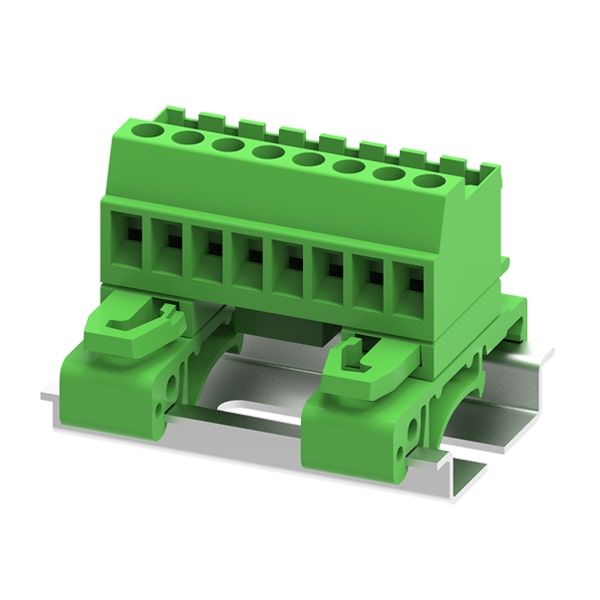 Male connector,5.08mm pitch,5P,with big rail,Green