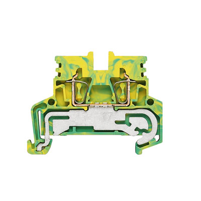 1933760000 WEIDMULLER Клемма защ. заземления (PE), Пружинное соединение, 2.5 mm², 800 V, Количество соединений: 2, Количество уровней: 1, зеленый/желтый